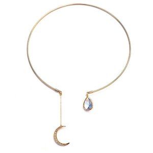Moon & Drop Open Necklace